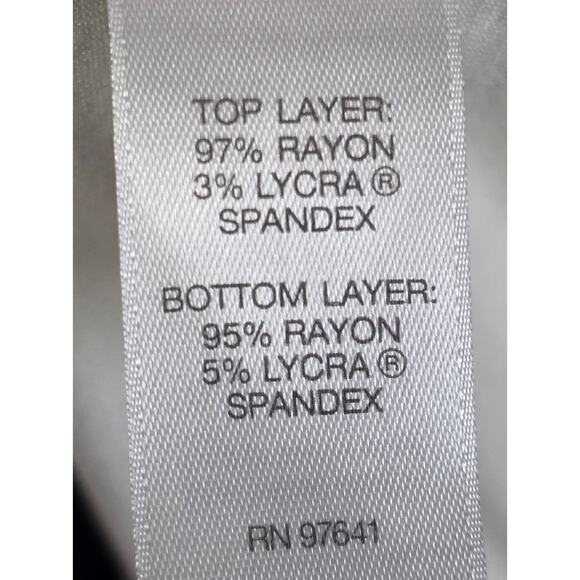 J. Jill Womens Medium Top Tunic Layered Ribbed Long Sleeve Black Cream Stretch - Picture 6 of 8